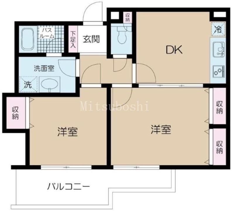 スカイヒル荻窪(2DK/3階)の間取り写真