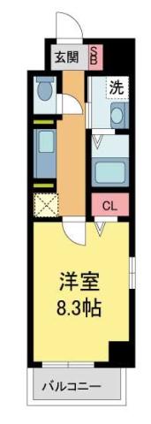 カレント(1K/2階)の間取り写真