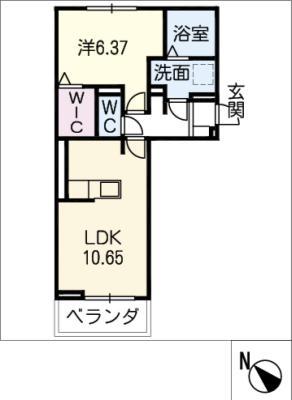 グランコールささしま(1LDK/3階)の間取り写真