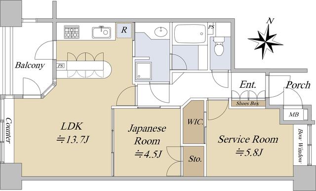 パークスクエア小石川(1SLDK/3階)の間取り写真