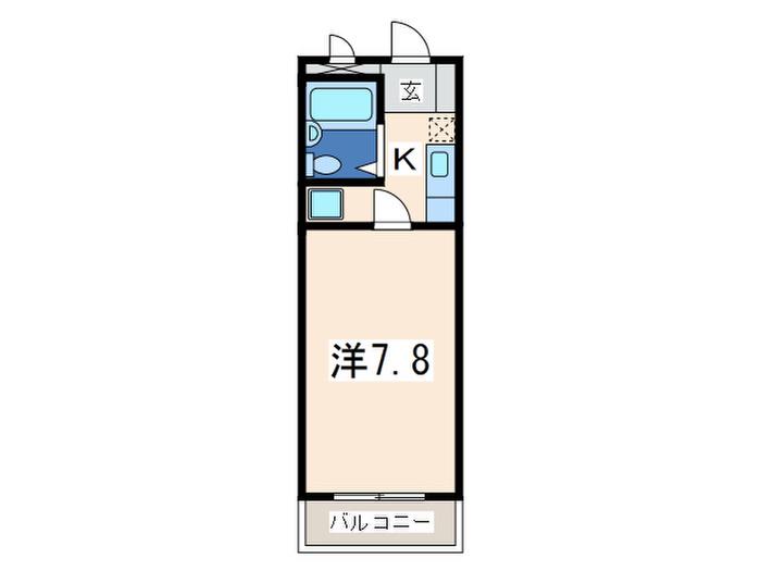 パークサイド湘南台(1K/2階)の間取り写真