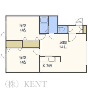 キウイハイツ(2LDK/3階)の間取り写真