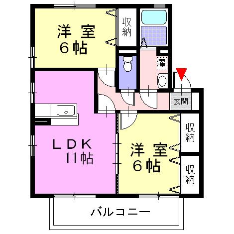 ノーバルイースト(2LDK/1階)の間取り写真