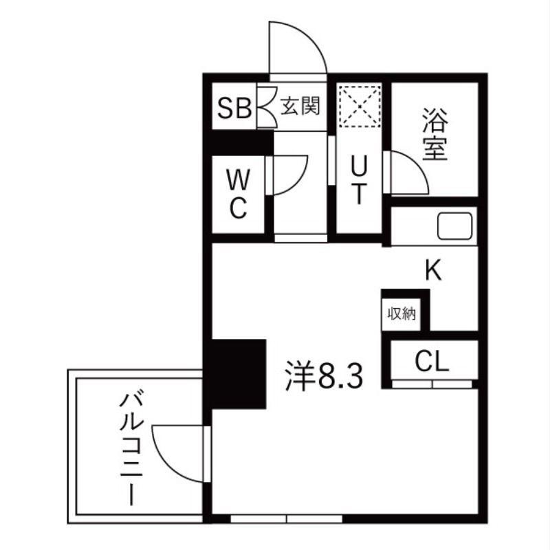 K RESIDENCE蒲田(1K/7階)の間取り写真