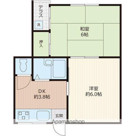 キャピタル住之江公園(2K/1階)の間取り写真