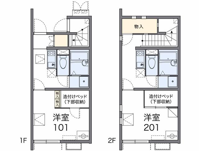 レオネクストKURICO(1K/2階)の間取り写真