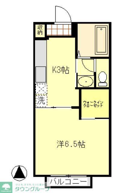 グリーンリーブスタチバナA(1K/1階)の間取り写真