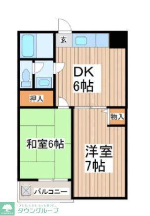 蔵前コーポ(2DK/3階)の間取り写真