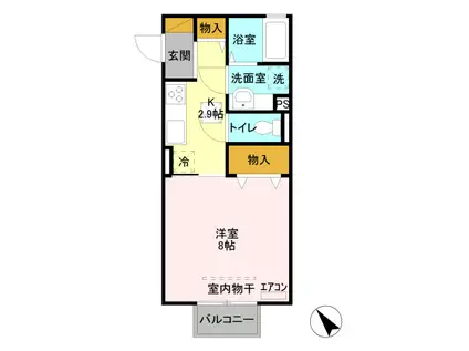 D‐ROOM セジュール乙女 101(1K/1階)の間取り写真