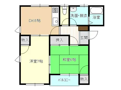 エンドレス96(2DK/2階)の間取り写真