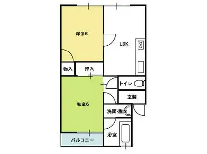 コーポセントラルKDO(2LDK/2階)の間取り写真