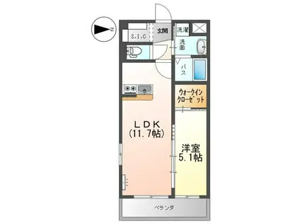 ＪＲ山陽本線 東福山駅 徒歩9分 2階建 築9年(1LDK/2階)の間取り写真