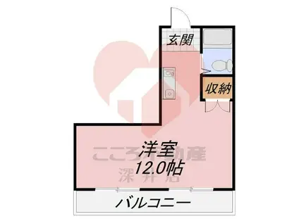 三貴ハイツ(ワンルーム/2階)の間取り写真