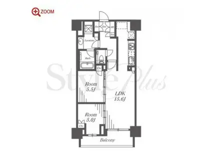 プラウドタワー名駅南(2LDK/19階)の間取り写真