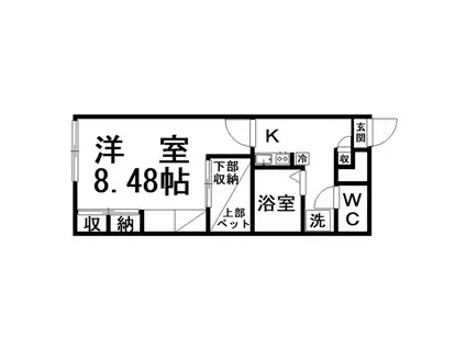 レオパレス桜ヶ岡(1K/1階)の間取り写真