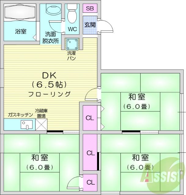 ハイツ相沢(3DK/2階)の間取り写真