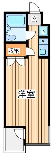 コスモポリタン(ワンルーム/1階)の間取り写真