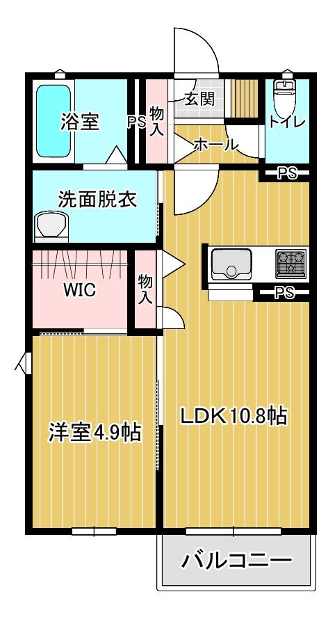 ローザマッキナ(1LDK/1階)の間取り写真