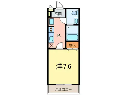 セレブ岡本(1K/2階)の間取り写真