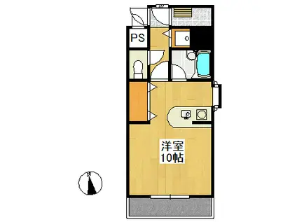 ドムス倉敷(1K/2階)の間取り写真