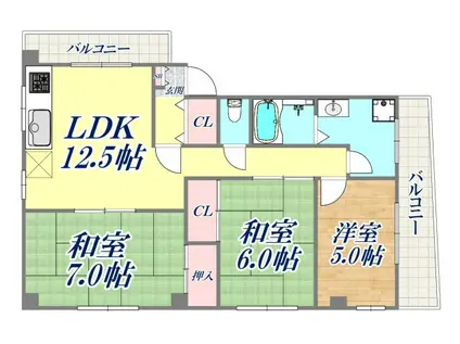 KOEI IDA BLDG(3LDK/3階)の間取り写真