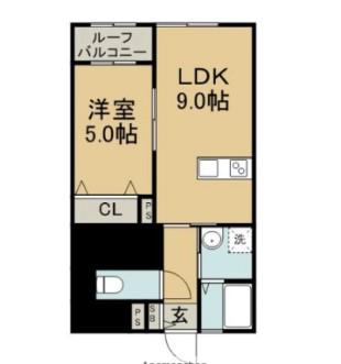 GROWTH GENDOU(1LDK/1階)の間取り写真