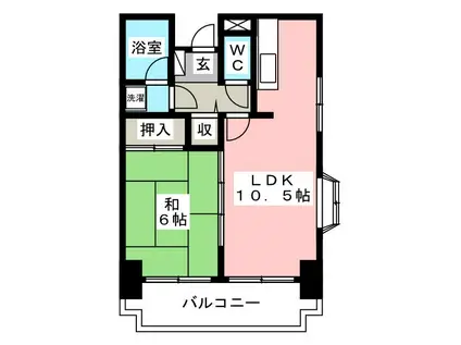 グレース赤塚(1LDK/4階)の間取り写真