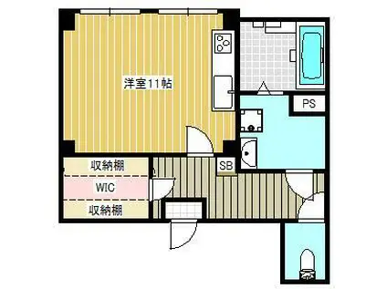 ネクサス広中新開(ワンルーム/1階)の間取り写真