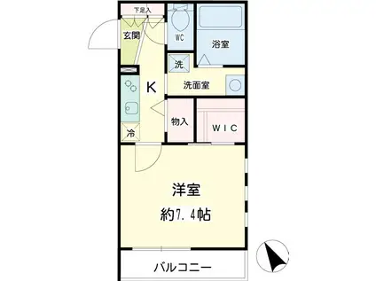 ステラ マリス横浜II(1K/2階)の間取り写真