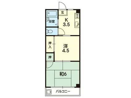 木村コーポ(2K/3階)の間取り写真