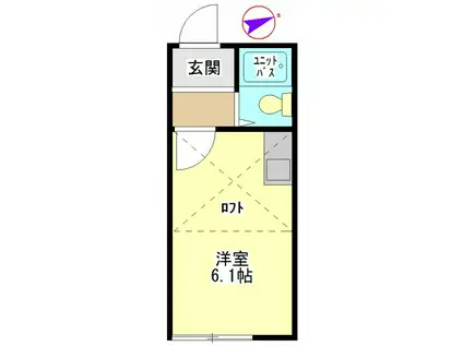 カーサ鎌倉台(1K/1階)の間取り写真