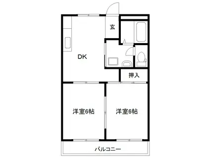 つばめマンション(2DK/3階)の間取り写真