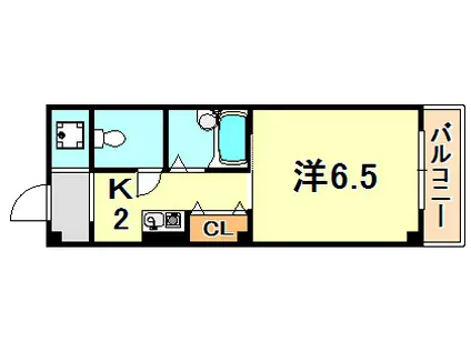 ブリランテ神戸マグノリアコート(1K/2階)の間取り写真