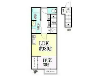 シルバーフォレスト(1LDK/2階)の間取り写真