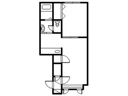 イリスII(1LDK/1階)の間取り写真