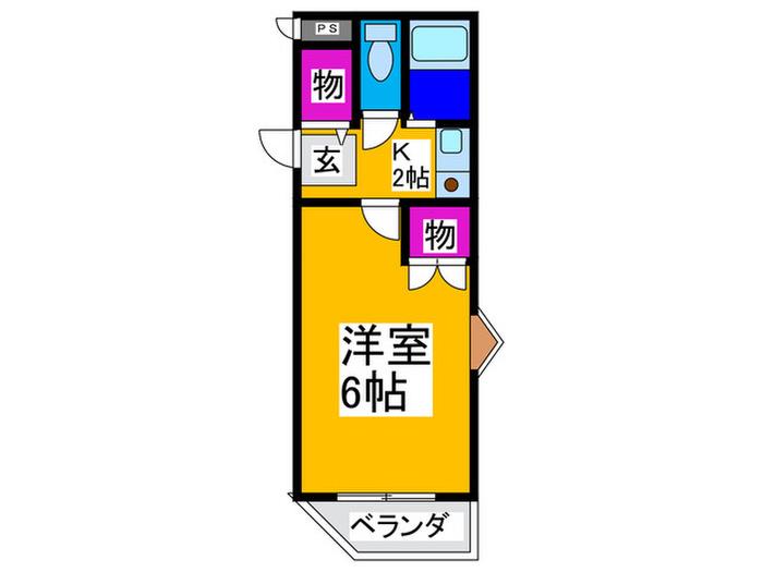 サンシャイン山崎(1K/2階)の間取り写真