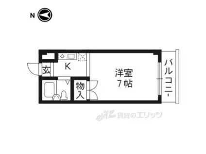 バルーンクラブⅡ(1K/3階)の間取り写真