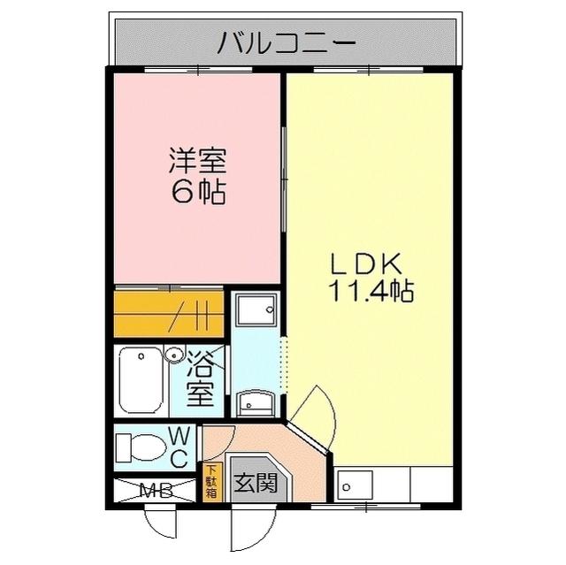 エクセレックアピオン(1LDK/2階)の間取り写真
