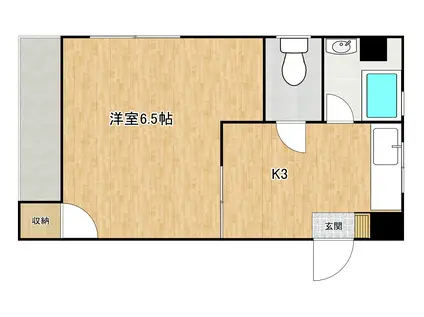 サンライズ(1K/4階)の間取り写真