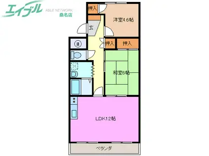 グリーンフォレスト(2LDK/1階)の間取り写真