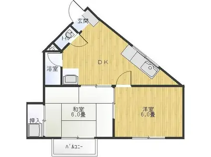 レクセラ上福岡(2DK/2階)の間取り写真