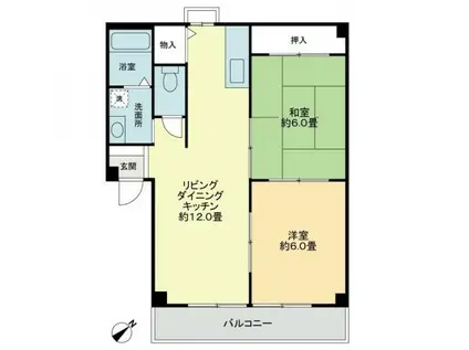 フォブール三幸B(2LDK/2階)の間取り写真