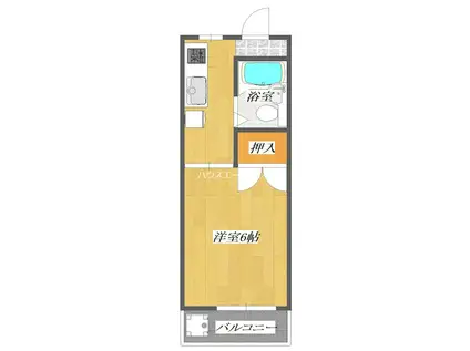 レモンハイツ島田II(1K/2階)の間取り写真