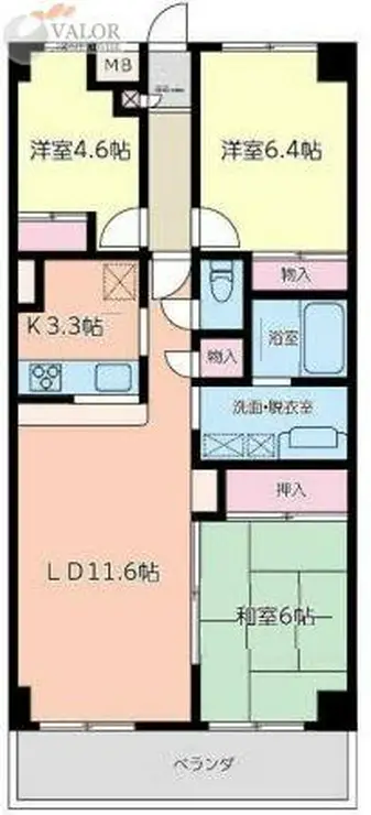 ベルデ相模大野 3階階 間取り