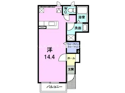 サンフラワ-A(ワンルーム/1階)の間取り写真