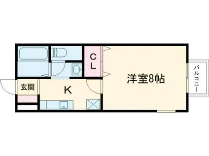 ヴァンベール(1K/1階)の間取り写真