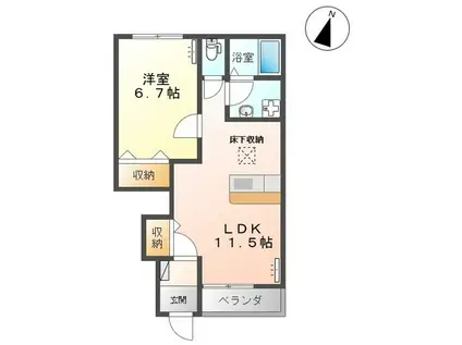 SUNNY SIDES(1LDK/1階)の間取り写真