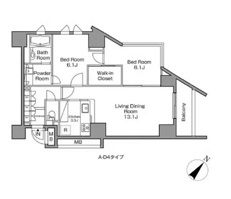 レジディアタワー中目黒 10階階 間取り