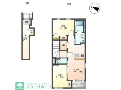 サンローズII(2LDK/2階)の間取り写真