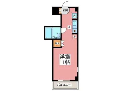 レジデンス西山(ワンルーム/4階)の間取り写真